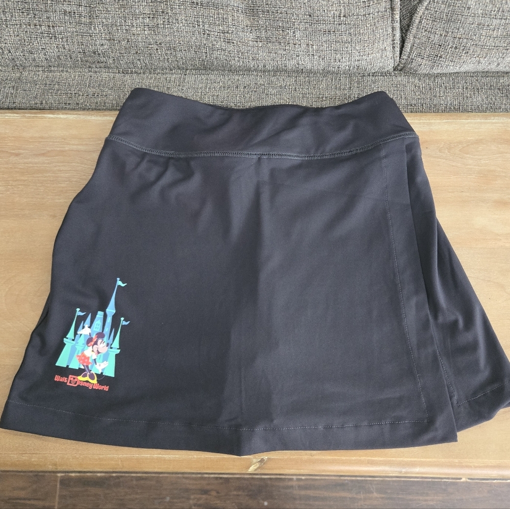 Walt Disney World Castle Run Tennis Skirt/Skort XS Black Minnie Mouse